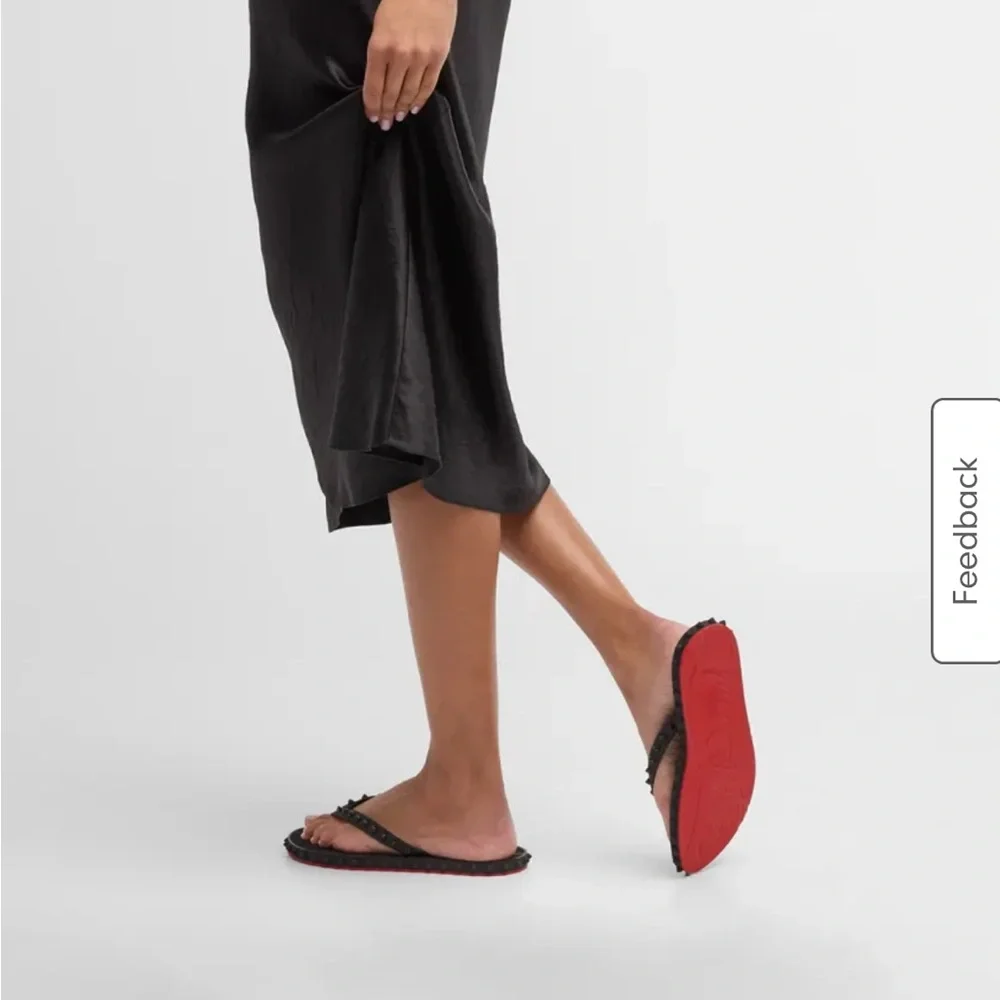 Christian Louboutin- Loubi Flip Donna Flat, black/red. Material- rubber. Size 37 - Picture 9 of 13